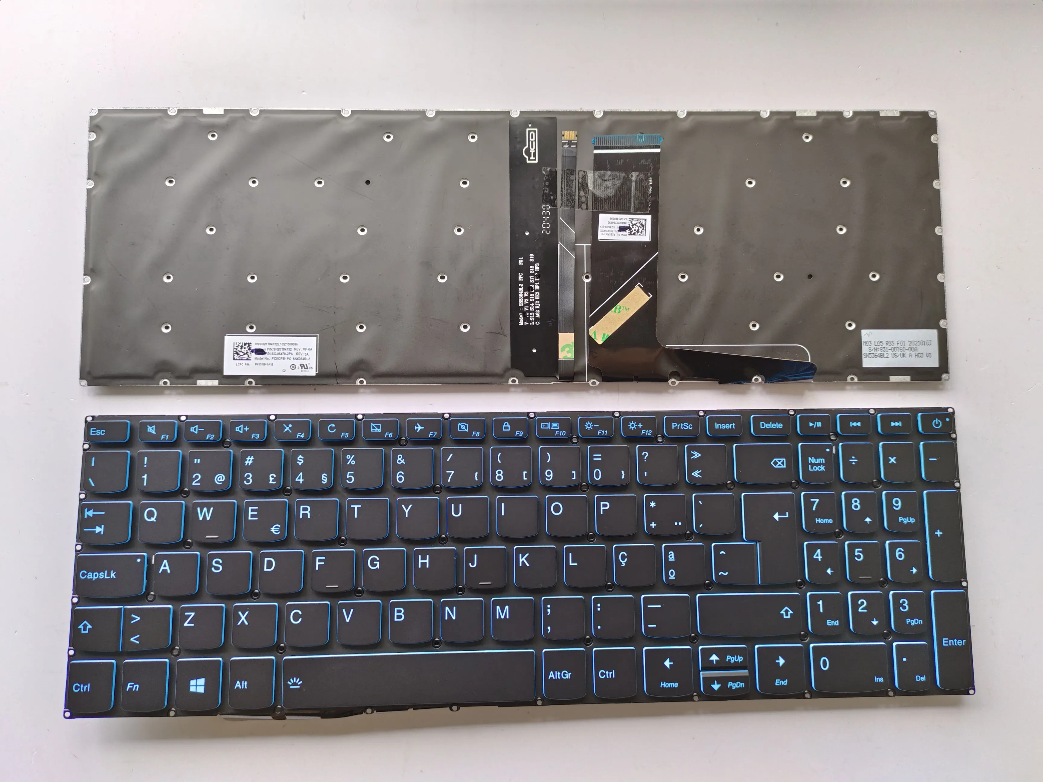 Picture of New Replacement Laptop Keyboard For LENOVO 320-15/L340-15/340C-15 with switch BLACK Backlit,Blue Printing,Blue Side PO Layout